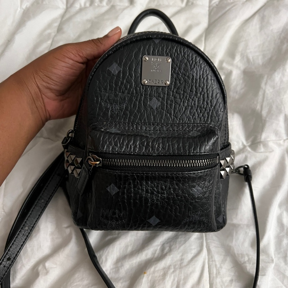 Stark Bebe Boo Side Studs Backpack In Visetos